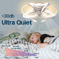 Acrylic Modern Smart Light Flush Mount Indoor, Outdoor Ceiling Fan with Remote Control