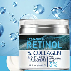 Day and Night Retinol & Collagen Moisturizer Face Cream W Hyaluronic Acid 1.7Oz