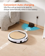 V5S plus Robot Vacuum and Mop Combo with Wi-Fi/App/Alexa, Automatic Self-Charging Robotic Vacuum Cleaner, Slim and Quiet, Cleans Hard Floors Carpets and Pet Hair (V5S Pro Upgrade Version)
