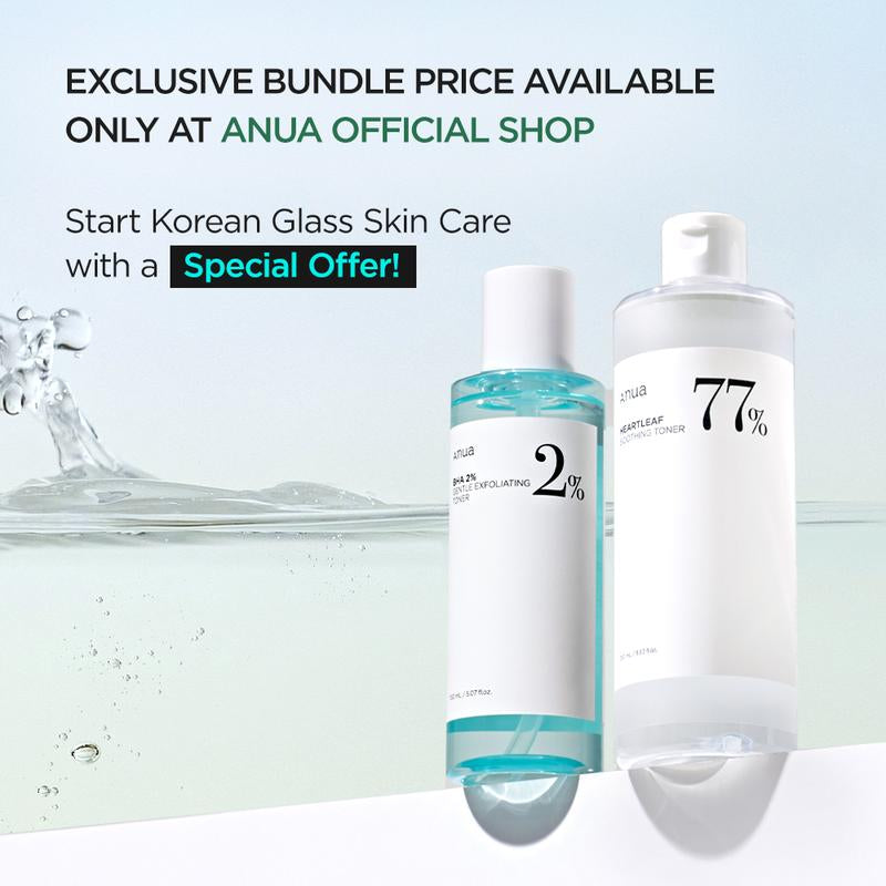 [Anua Official Shop] ANUA Toner Duo (Soothing Toner + BHA Toner)｜Acne Safe Skin Care Set, Chemical Exfoliant, Mild Exfoliate for Oily & Sensitive