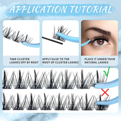 Lash Clusters 84 Pcs Cluster Lashes Eyelash Clusters DIY Cluster Eyelash Extensions Individual Lashes Soft and Comfortable (Cloudy,C-14Mm)