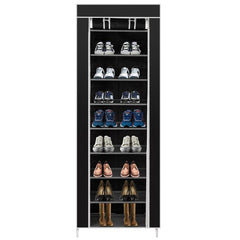 Room-Saving 10-Layers 9 Lattices Non-Woven Fabric Shoe Rack