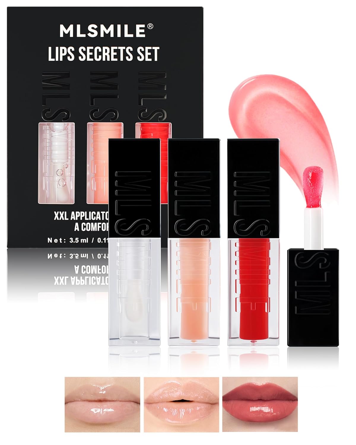 3 Color Tinted Plumping Lip Oil Gloss Set, Ultra Hydrating & Nourishing Lip Care, Smooth Glossy Shiny Transparent Plumping Lip Glow Oil (SET B)