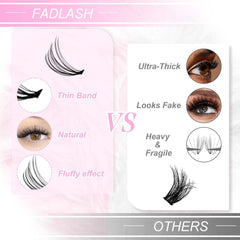 DIY Eyelash Extension Large Tray 10D 20D 30D 40D Cluster Lashes Mixed Tray Natural Long Mink Individual Lashes Reusable False Eyelashes Extension (20D-0.07-C, 8-16Mm)