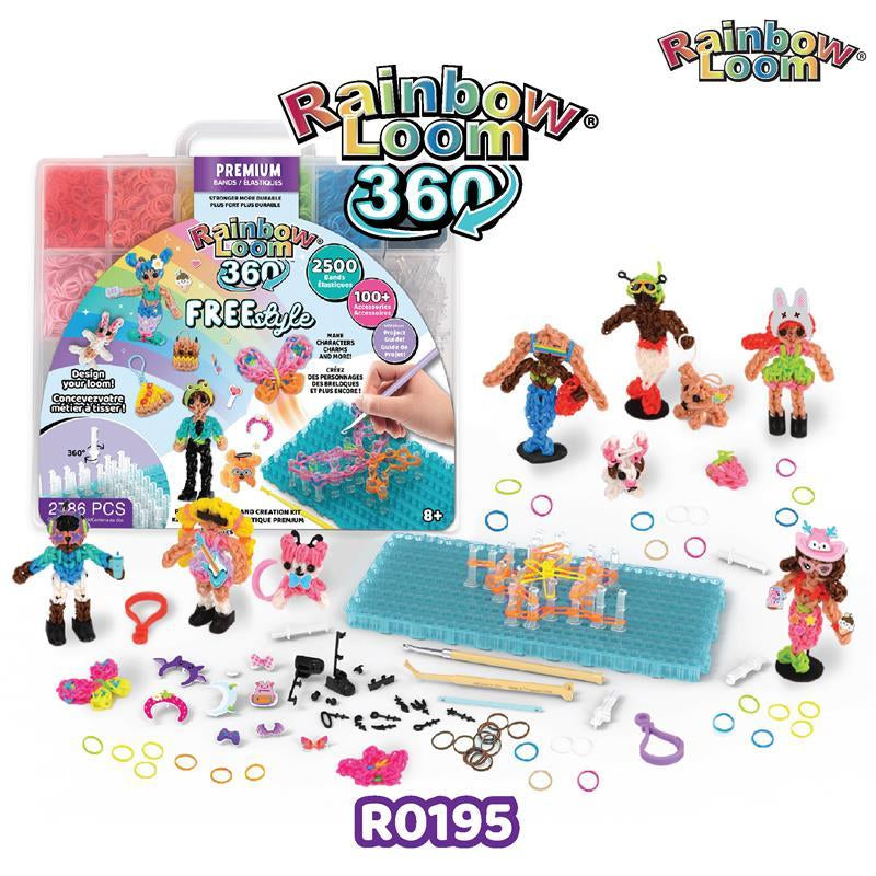Rainbow Loom 360 Character Creator Kit RO195 - 2586 Pieces with Premium Bands & Accessories for Custom Design Crafting