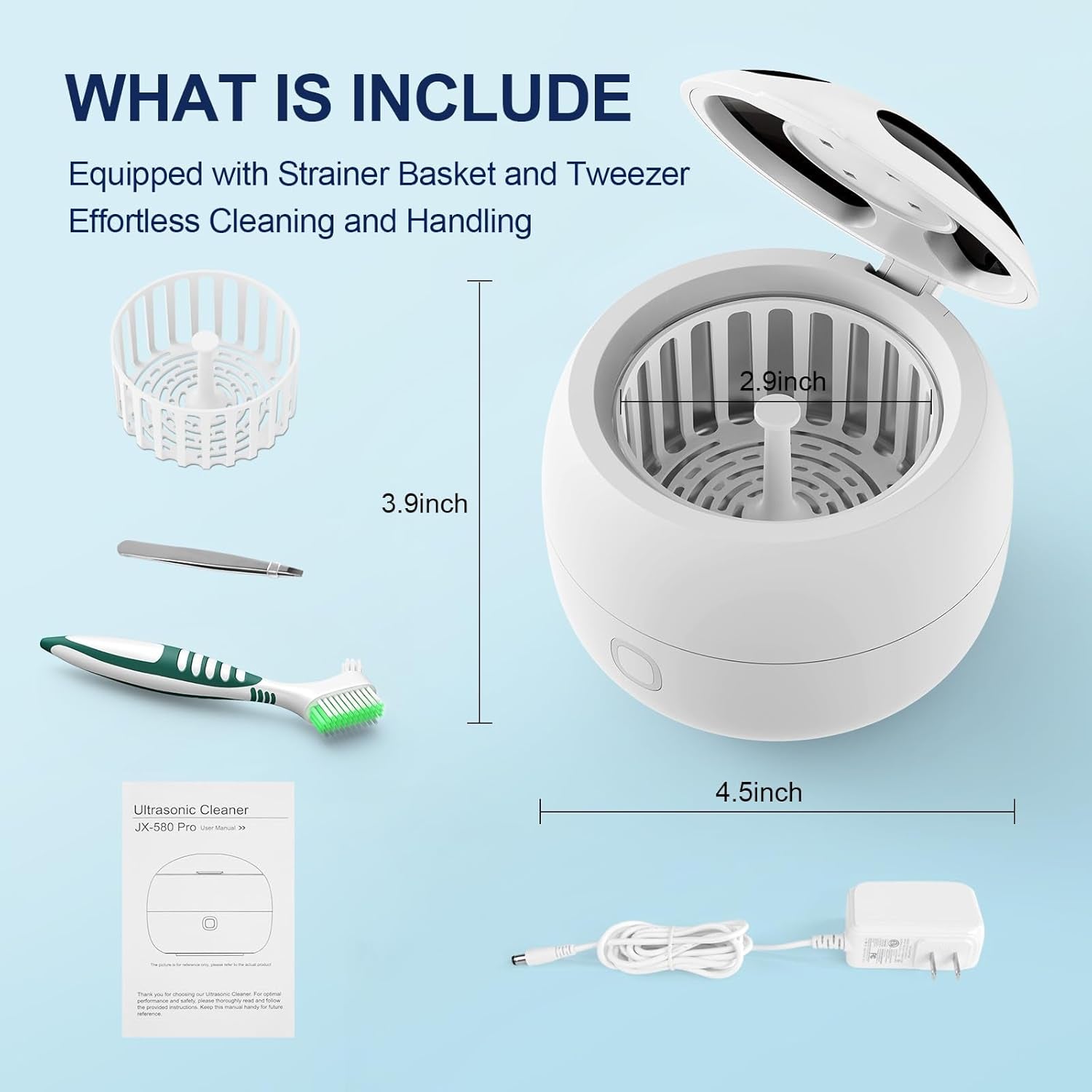 2025 Ultrasonic Retainer Cleaner Machine – 45Khz Retainer Cleaner for Night Guards, Mouth Guards, Dentures – 24W Dental Ultrasonic Cleaner with 4 Modes, 200ML – Great Gift for Braces Users