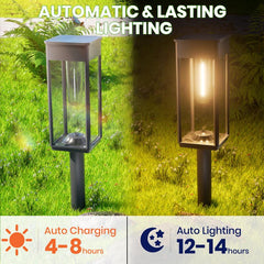 Elegant Solar Pathway Lights Modern Luxury | Auto On/Off & Waterproof | for Garden, Yard & Driveway,Solar Outdoor Lights,Solar Floor Lamps Outdoor Lights,Decorative,Rechargeable,Solar Lights,Lights,Light