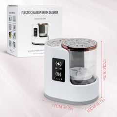 3-In-1 Electric Makeup Brush Cleaner & Dryer: Fast, Hands-Free Cleaning + Drying for All Brush Sizes with USB Portability