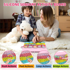 Extra Large Sensory Activity Board, Sensory Fidget Toys for Kids & Adults, Calming Sensory Toys for Autism, ADHD, Anxiety, Stress | Kids Airplane Travel Essentials | Storage Bag & 28 Strings