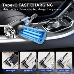 2-In-1 Handheld Cordless Home Vacuum Cleaner, Car Cordless Vacuum Cleaner, Powerful Suction Handheld Cordless Vacuum Cleaner for Home, Car and Desktop Cleaning