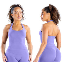 TRYTO Impact Halter Top Sports Yoga Tanks Women Workout Fitness Gym Outdoor Running Tank Tops