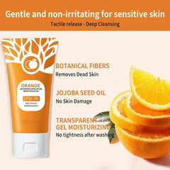 Orange Scented Exfoliator Clear Gel Gentle Exfoliation Exfoliating Gel Nourishing & Moisturizing Deep Cleansing Face & Body Suitable for All Skin Types