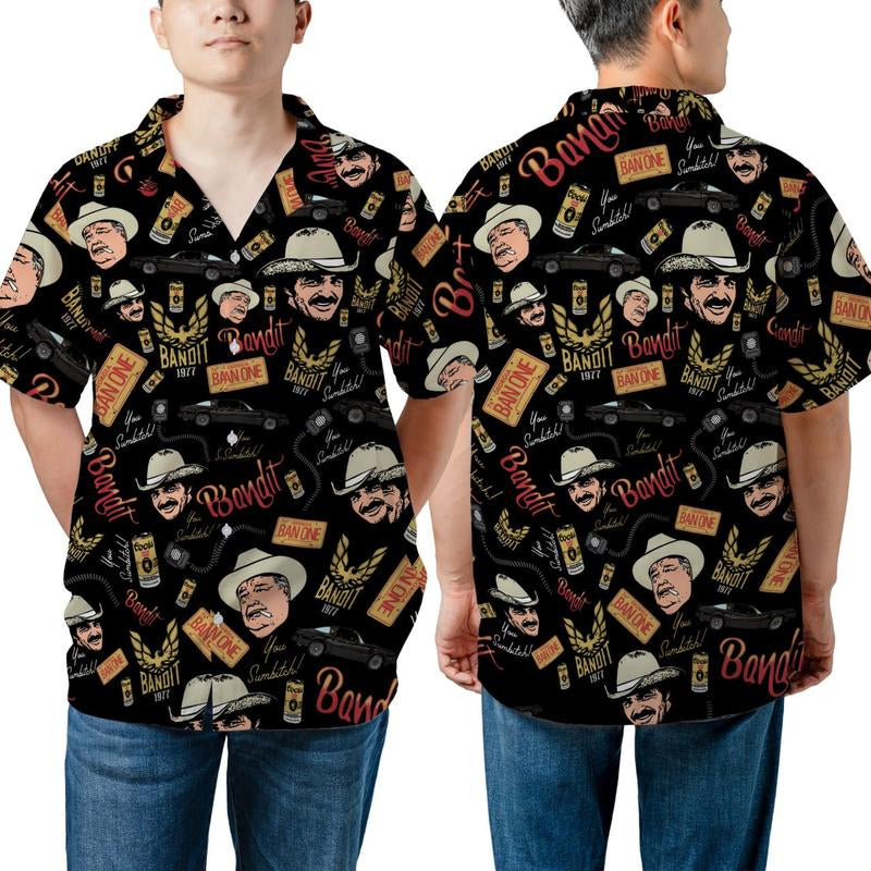 Sm0Key and the Bandit Hawaiian Shirt, Beach Summer Vacation Shirt