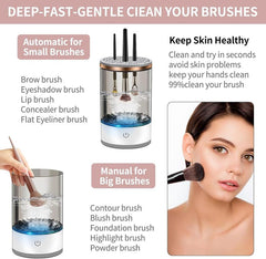Cosmetic Brush Cleaner, 2025 Upgraded Electric Makeup Brush Cleaner Machine, Brush Blender, Brush Cleaner, Automatic Spinning Makeup Brush Cleaner