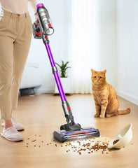 Cordless Vacuum Cleaner - 45000Pa 550W 55Mins 2600Mah Lightweight Stick Vacuum Cleaners for Home Pet Hair Carpet Floor Purple