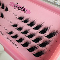 Eyeshine Foxie L Curl Lash Clusters for Cat Eye and Winged Liner Look, (Black 9-14Mm) Lashes