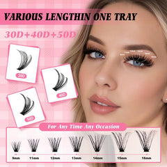 Lashes Lash Clusters Eyelashes Lash Clusters Extensions Kit Eyelash Extension Kit Eye Lashes, Lash Extension Kit Lashes Clusters Kitwispy Manga Lashes, Individual Lashes Eyelash Extension Lashes Halloween Makeup 30D40D50D, D Curl 9-16Mm Mixed Length