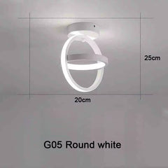 Modern LED Ceiling Light 2 Rings Creative Design Ceiling Lamp Indoor Lighting Fixtures Hallway Balcony Aisle Office Light