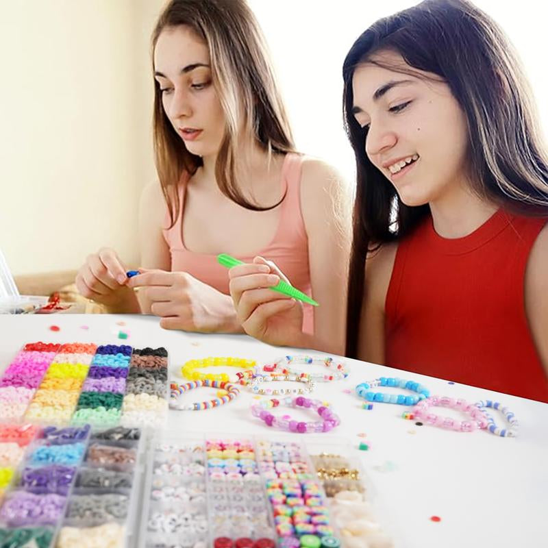 8500-Piece Clay Beads Jewelry Making Set with 24 Vibrant Colors, Including Alphabet Letter Beads & Decorative Charms. Perfect for DIY Craft Lovers, This Bracelet Kit Makes Great Gifts for Birthday Parties, Thanksgiving, Christmas & New Year.