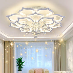 Modern Ceiling Light,Crystal Flush Mount LED Chandelier Ceiling Flower Lamp with Remote Control for Living Room,Bedroom,Hall,Dining Room,Etc.31.5″/72W/16 Heads…