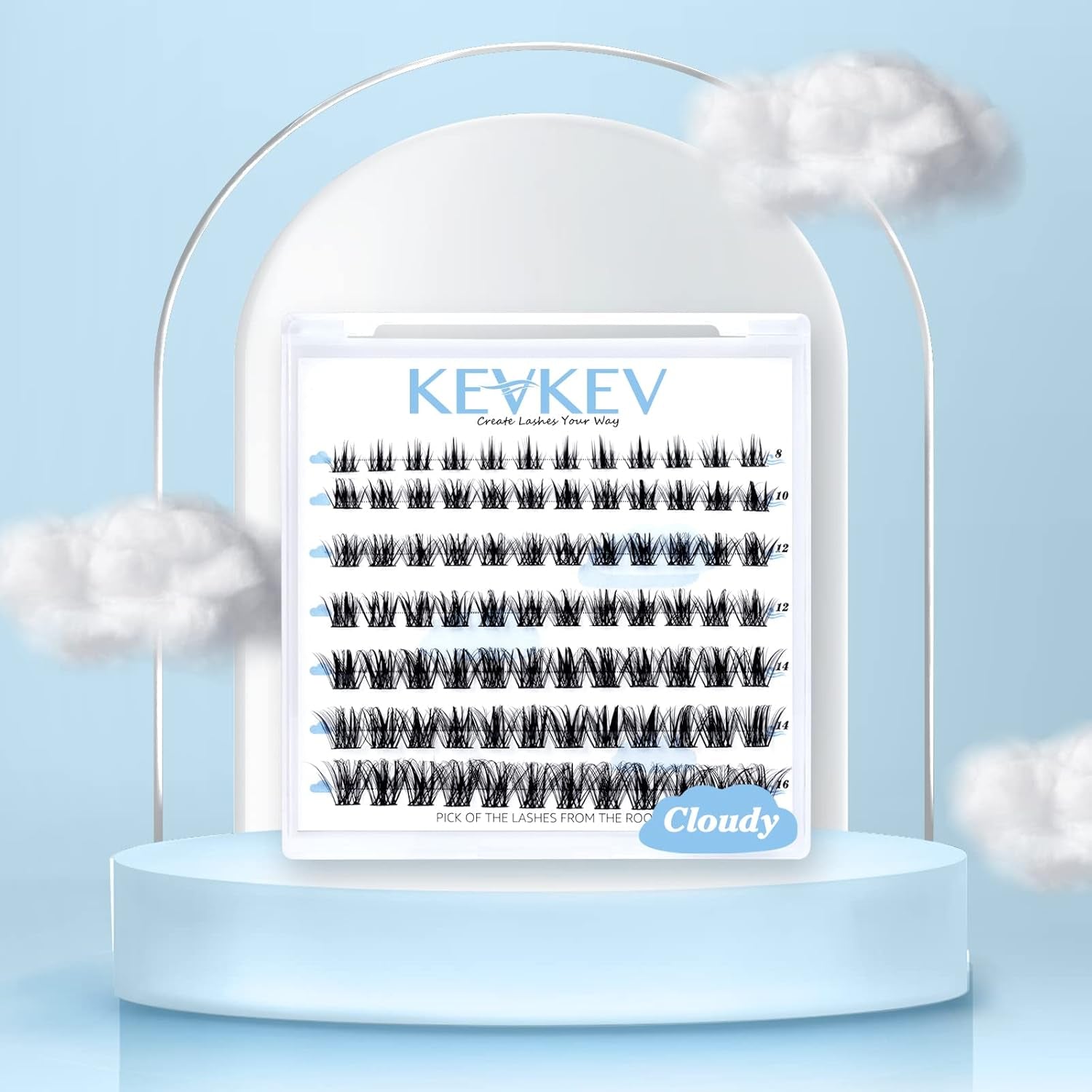 Lash Clusters 84 Pcs Cluster Lashes Eyelash Clusters DIY Cluster Eyelash Extensions Individual Lashes Soft and Comfortable (Cloudy,C-14Mm)