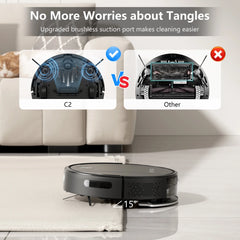 Robot Vacuum and Mop Combo, Vacuum Cleaner with 3000Pa Suction, 4400Mah Battery, App/Remote/Voice Control,Ideal for Pet Hair C2