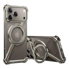 Oatsbasf Phone Case for Iphone 17 Pro/Pro Max/17 Air with 360 ° Rotatable Stand Metal Frameless Magsafe Protective Shockproof