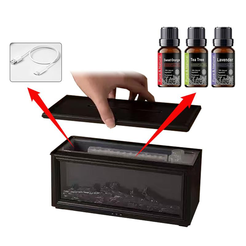 Bedroom Desktop Simulation Electric Fireplaces Home Home Decoration Ornaments with Atmosphere Light Creative Office Decorations Auto-Off Protection Bourbon Humidifier Home Fragrance