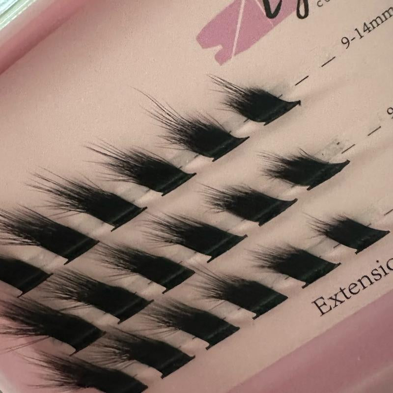 Eyeshine Foxie L Curl Lash Clusters for Cat Eye and Winged Liner Look, (Black 9-14Mm) Lashes