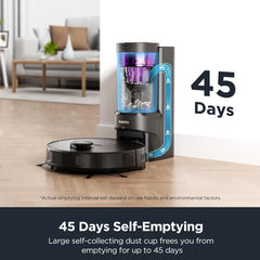 EUREKA E10s Robot Vacuum and Mop Combo, Bagless Self-Emptying Station, 4000pa Suction&Auto Lifting Mop, 45-Day Capacity, , Smart LiDAR Navigation For Carpet, Hard Floors, Pet Hair, App Controlled