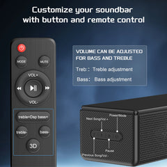 Sound Bar for TV, 100W Soundbar with Dolby Digital, HDMI, Bluetooth 5.3