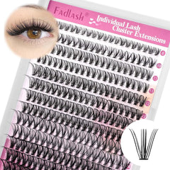 DIY Eyelash Extension Large Tray 10D 20D 30D 40D Cluster Lashes Mixed Tray Natural Long Mink Individual Lashes Reusable False Eyelashes Extension (20D-0.07-C, 8-16Mm)