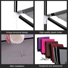 Room-Saving 10-Layers 9 Lattices Non-Woven Fabric Shoe Rack