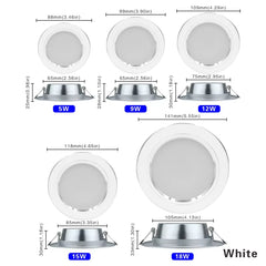 10Pcs/Lot Led Downlight 220V Ceiling Light 5W 9W 12W Recessed down Light round Led Panel Light 15W 18W Spotlight Indoor Lighting