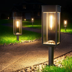 Elegant Solar Pathway Lights Modern Luxury | Auto On/Off & Waterproof | for Garden, Yard & Driveway,Solar Outdoor Lights,Solar Floor Lamps Outdoor Lights,Decorative,Rechargeable,Solar Lights,Lights,Light
