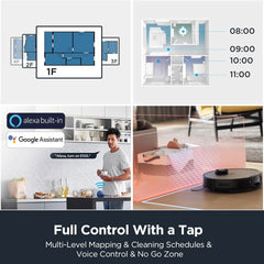 EUREKA E10s Robot Vacuum and Mop Combo, Bagless Self-Emptying Station, 4000pa Suction&Auto Lifting Mop, 45-Day Capacity, , Smart LiDAR Navigation For Carpet, Hard Floors, Pet Hair, App Controlled