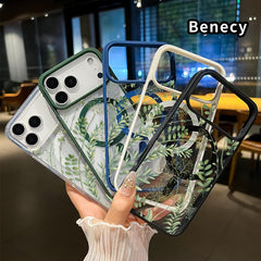 Magnetic Soft Case for Iphone 17 Pro Max 17 Air Non-Yellowing Drop Protection Transparent Acrylic Forest Full of Stars Pattern Shockproof Silicone Cover Supports Wireless Charging