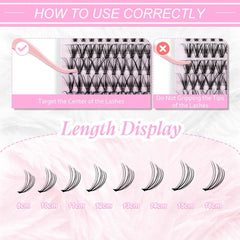 DIY Eyelash Extension Large Tray 10D 20D 30D 40D Cluster Lashes Mixed Tray Natural Long Mink Individual Lashes Reusable False Eyelashes Extension (20D-0.07-C, 8-16Mm)