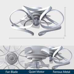 Acrylic Modern Smart Light Flush Mount Indoor, Outdoor Ceiling Fan with Remote Control