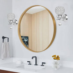 Silver Crystal Sconces - Modern Wall Lighting with Hanging Crystal Ball, Wall Mount Lamp for Bedroom, Living Room, Hallway