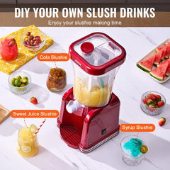VEVOR Slushy Machine for Home, 32Oz Tank Home-Use Margarita Machine, Smoothie Frozen Drink Maker with Food-Grade Materials, Slushie Machine for Home DIY, Kids Parties, Red