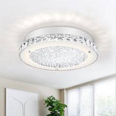 LED Kitchen Light Fixture for Ceiling Light Fixture,11 Inch Crystal Ceiling Light for Bathroom Hallway Living Room Dimmable 4000K Super Bright