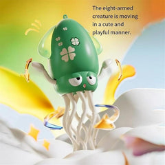 Electric Dancing Octopus Toy, Electric Automatic Obstacle Avoidance Octopus with Rod, with LED Lights & Music