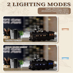Train Shape Essential Oil Diffuser Humidifier, 2 Lighting Modes, Train Design Home Fragrance Diffuser, 300Ml, for Bedroom Desk