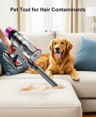 Cordless Vacuum Cleaner - 45000Pa 550W 55Mins 2600Mah Lightweight Stick Vacuum Cleaners for Home Pet Hair Carpet Floor Purple