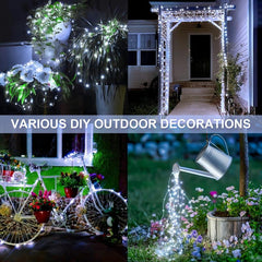 2-Pack Solar-Powered Copper Wire String Lights, 72 Feet (200 Leds), 8 Modes, Perfect for Outdoor Gardens, Parties, Weddings, Courtyards, Halloween, Christmas Decorations, Camping Essentials Fairy String Lights