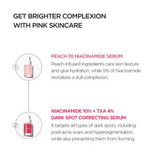 [Anua Official Shop] Pink Serum Duo (Peach Niacin Serum + TXA Dark Spot Correcting Serum)｜Discoloration Serum Set for Brightening