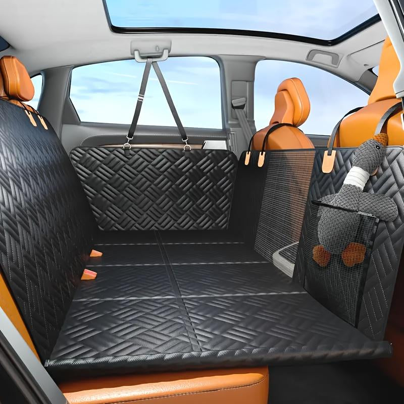 Back Seat Extender for Dogs,Holds 420Lbs,Waterproof Dog Car Seat Cover for Back Seat with Hard Bottom,2025 Upgraded Material Dog Hammock for Car,Easy to Use and Clean Protector