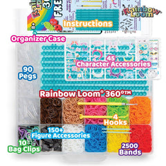 Rainbow Loom 360 Character Creator Kit RO195 - 2586 Pieces with Premium Bands & Accessories for Custom Design Crafting