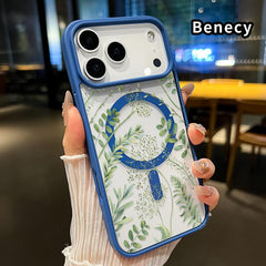Magnetic Soft Case for Iphone 17 Pro Max 17 Air Non-Yellowing Drop Protection Transparent Acrylic Forest Full of Stars Pattern Shockproof Silicone Cover Supports Wireless Charging